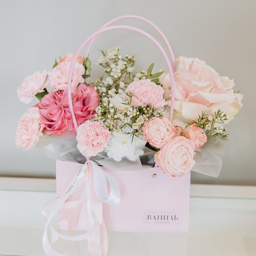 Сумка с французской розой и кустовой