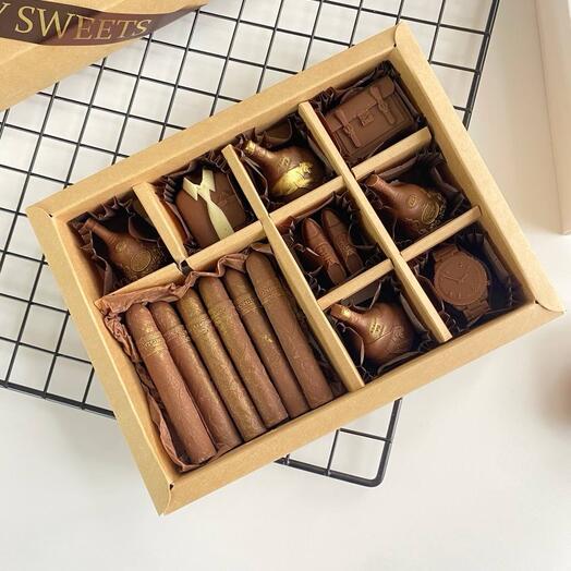 Шоколадные конфеты в мужской тематике