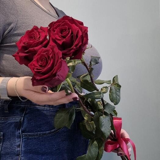 Красные розы 3шт 🌹