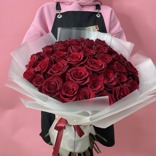 Премиум букет крупные красные розы