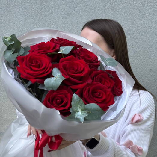 Для нее️ 9 роз стильно