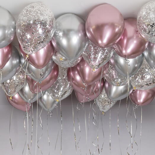 Набор шаров под потолок «Малиновый блеск»