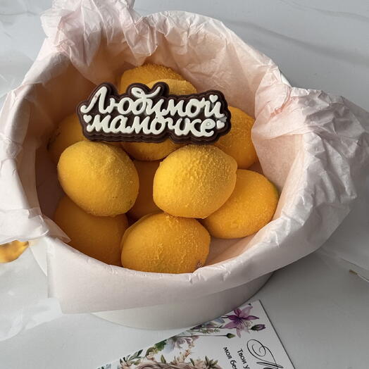 Зефирные лимоны в шоколаде для мамы, день мамы, сладкий набор ко дню мамы, для мамы