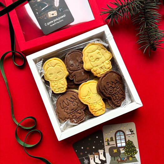 Печенье "Гарри и друзья" 6 героев в подарок на Новый год , коллеге, подруге, девушке