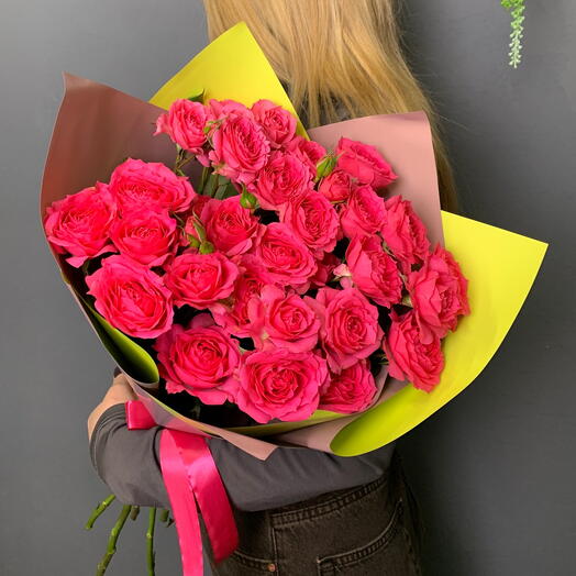 Букет из пионовидной кустовой розы премиум 🌺 💗 💗💗