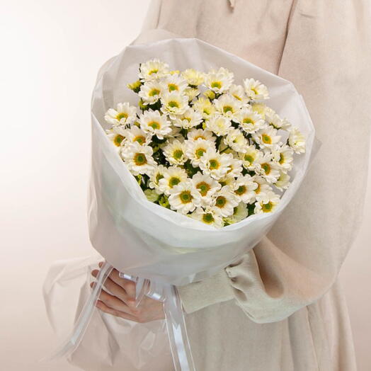 Сантини белый мини букет les fleur (В0182)