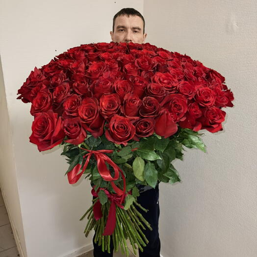 Розы 101 штука 90 см