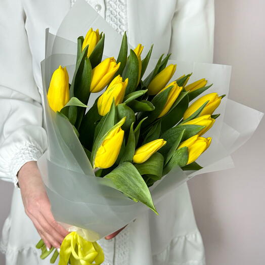 Букет Тюльпанов Желтые 15 шт