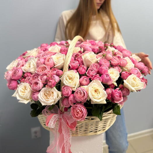 Корзина 101 Пионовидная роза 🧸