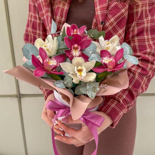Стойкая Орхидея в цилиндре + сладкий подарок 🎁