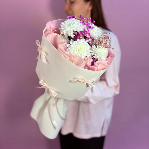 Букет комплимент из кустовой хризантемы 🌸