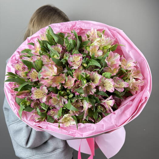 Нежные розовые альстромерии (13 шт) 💘