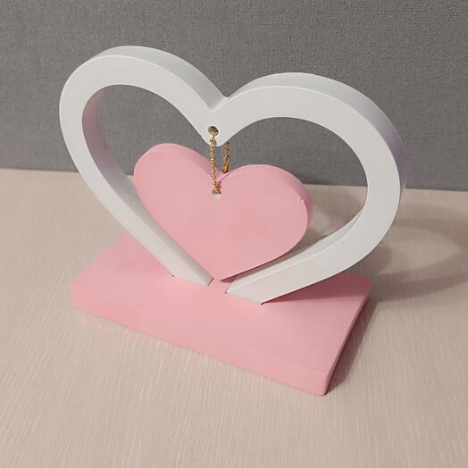 Сердце розовое