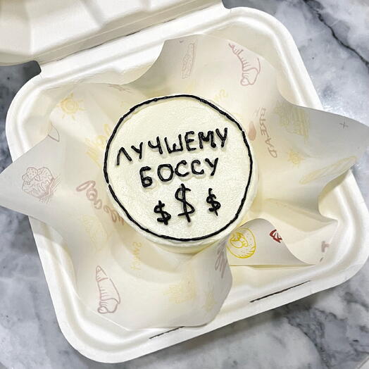 Мини-торт Лучшему боссу (ваниль-клубника)