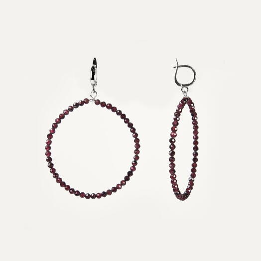 Серьги Ирис Гранат Rh+ (EAR1155)