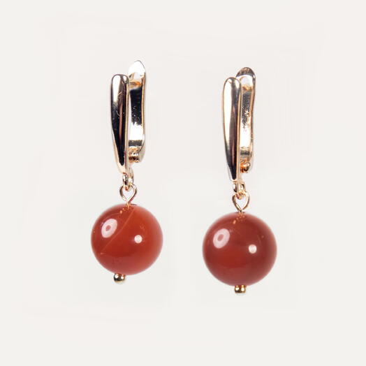 Серьги Мята Сердолик 14K (EAR1141)