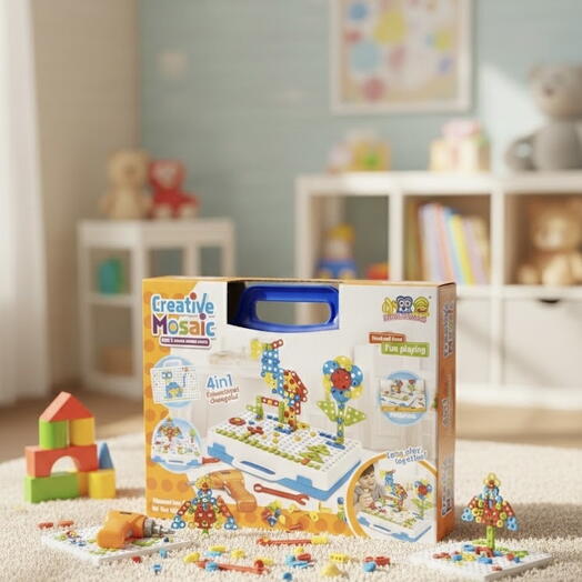 Развивающий набор 4-в-1 «Мозаика с шуруповертом» в чемоданчике