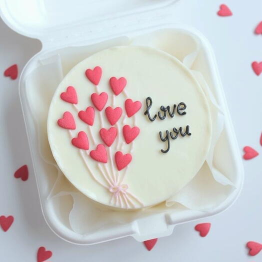 Бенто торт love you с сердечками