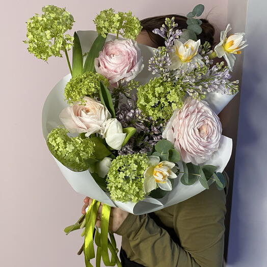 Включить весну💚(сирень ,ранункулюс,тюльпан,вибурнум,нарцисс)