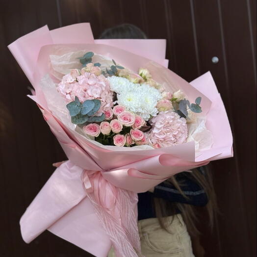 Нежный букет в розовых оттенках💕