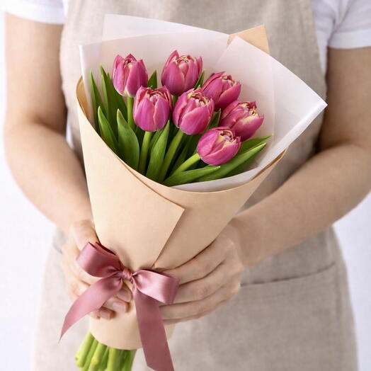 Букет из пионовидных тюльпанов