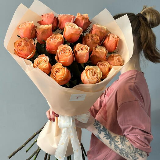 Монобукет из пионовидной розы