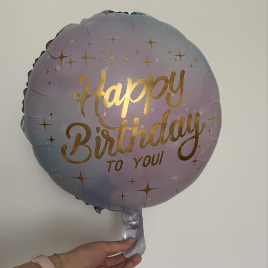 Круглый шар Happy birthday для девушки