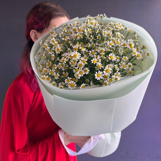 Летний букет из мелкой ромашки 💚