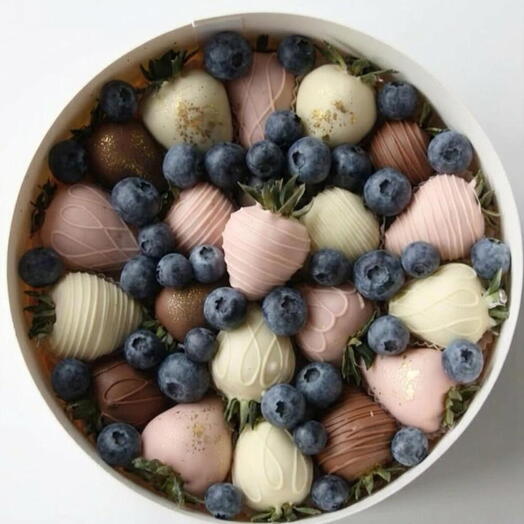 Luxury Chocolate Covered Strawberry Blueberry Box