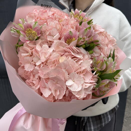 Букет гортензия/альстромерия🌸