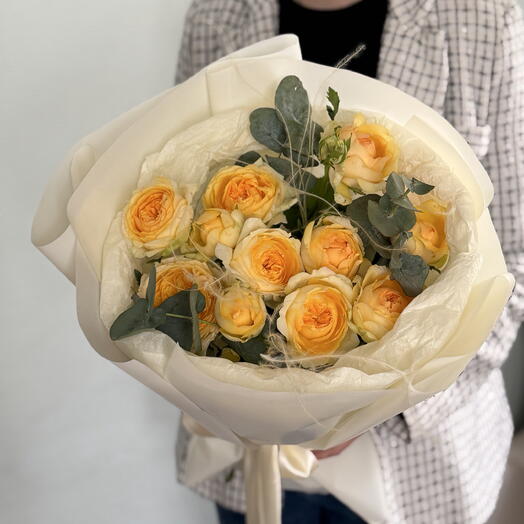 💛5 ПИОНОВИДНЫХ РОЗ СИЛЬВА САННИ