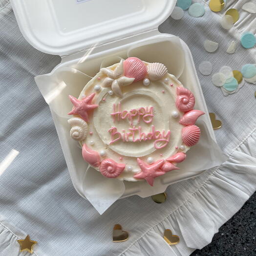 Бенто торт на день рождения с ракушками + подарок от Vivienne Sabo — румяна MACARON