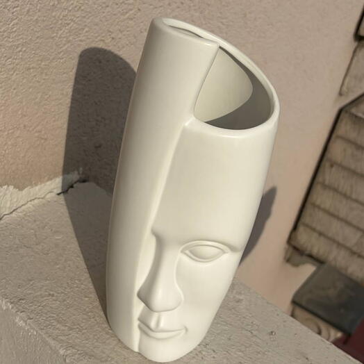 vase white face 30 cm