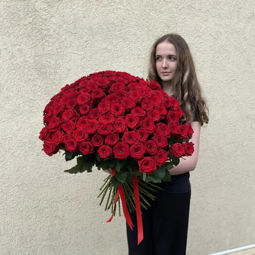 101 красная роза