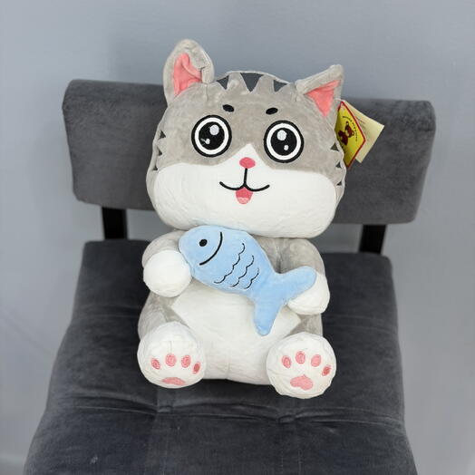 Мягкая игрушка Кот с рыбкой