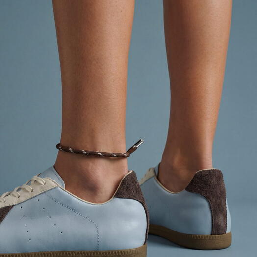 Коричневый браслет на ногу LU CORD BROWN LEG на лето, на подарок, для себя