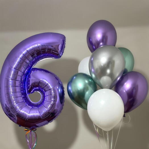 Воздушные шары на 6 лет "Гроздь винограда"