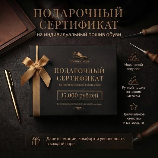 Премиальный подарок руководителю — сертификат на пошив обуви