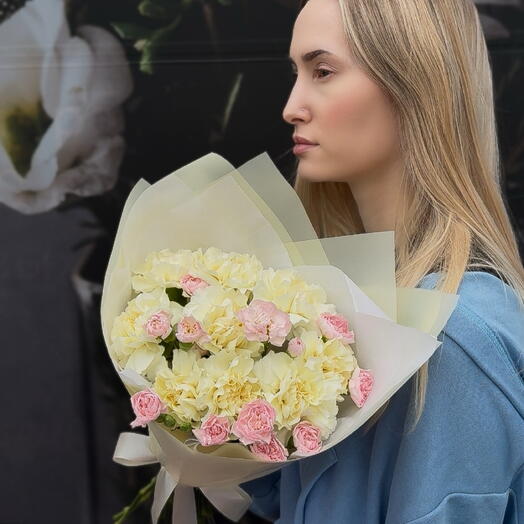 Букет нежных диантусов💛