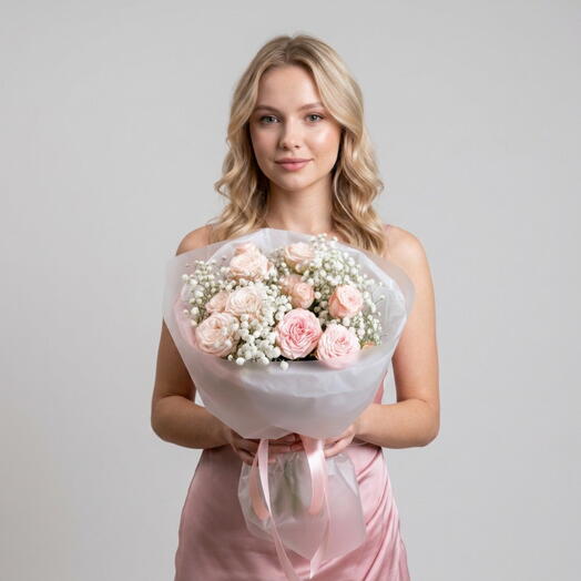 🌸СУПЕР-НЕЖНЫЙ🌸 Букет из кустовых роз