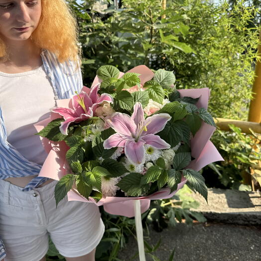 Лилия и хризантема