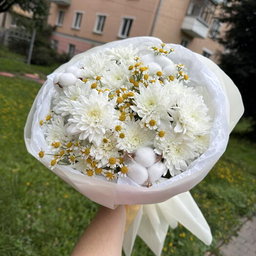 Букет комплимент с хлопком