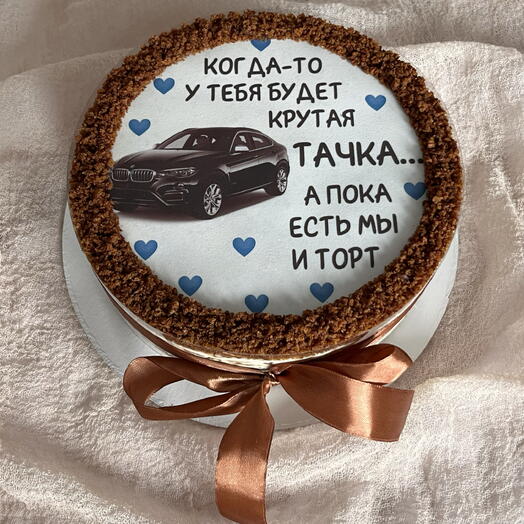 Торт медовик «мечта Винни» на день рождения (20 диаметр) сыну,дочке с сахарной печатью-картинкой