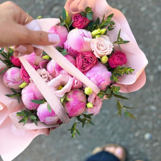 Цветочный пионовидный бокс для неё🌸💕😍