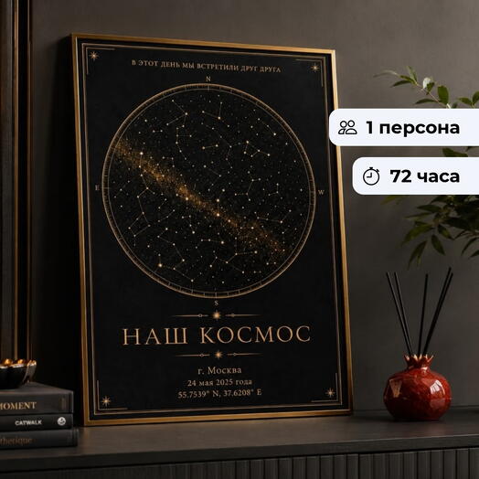 Звездный снимок.   Создание карты звёздного неба по дате важного события