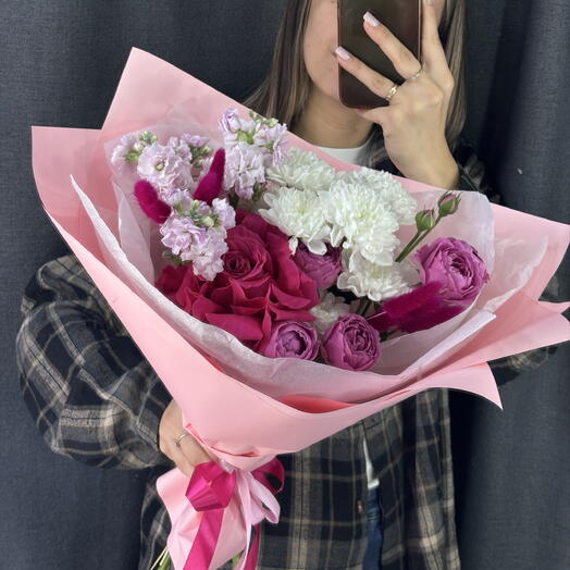 Букет с кустовой розой 🌸🌸