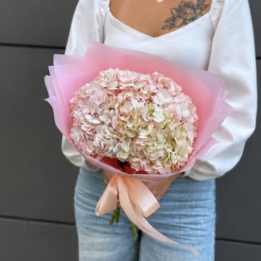 🌸Букет гортензии моно в воздушной упаковке🌸