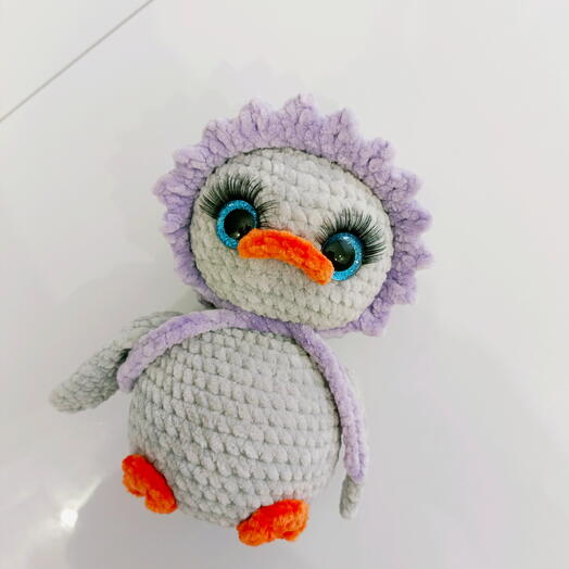 Игрушка мягкая утёнок вязаный