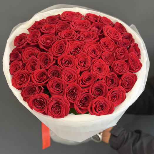 Букет из красных роз 51шт