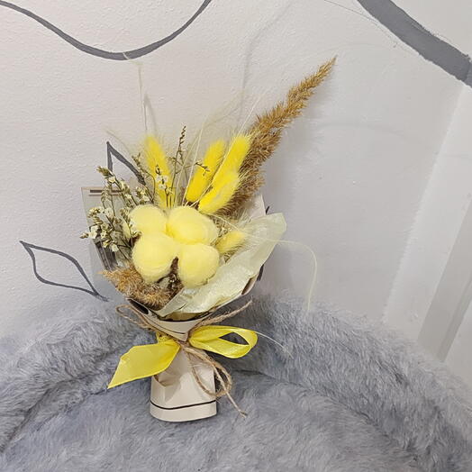 💛Букет комплимент из сухоцветов с лимониумом